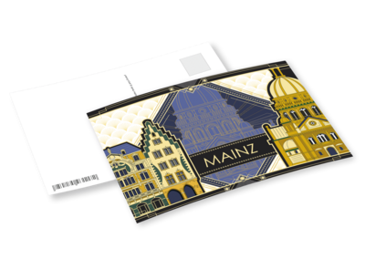 Postkarte Din A6 ArtDeco